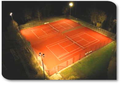 Simulation Reitplatz mit Flutlicht