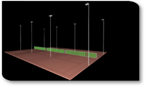Flutlicht Tennisplatz 2-fach