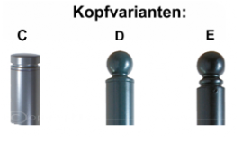Stil-Absperrpfosten Ø 82 mm in verschiedenen Kopfvarianten